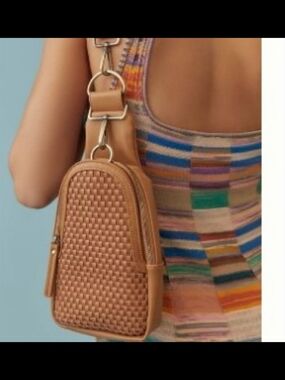 Anthropologie Urban Originals Woven Sling Bag in Tan
